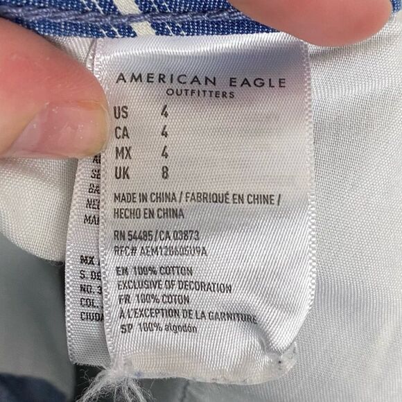 American Eagle | Hi Rise Tie Waist Striped Shorts Size 4 - Picture 5 of 5